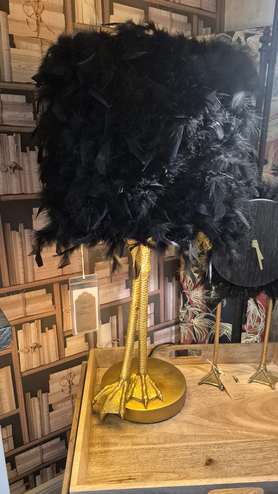 Tischlampe, Feder, schwarz