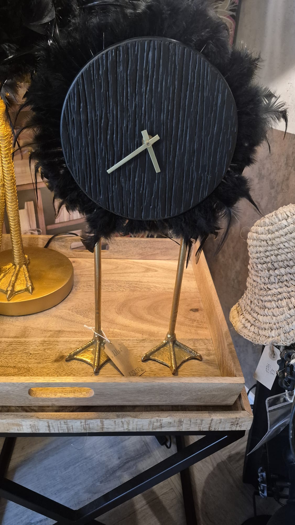 Standuhr, Feder, schwarz