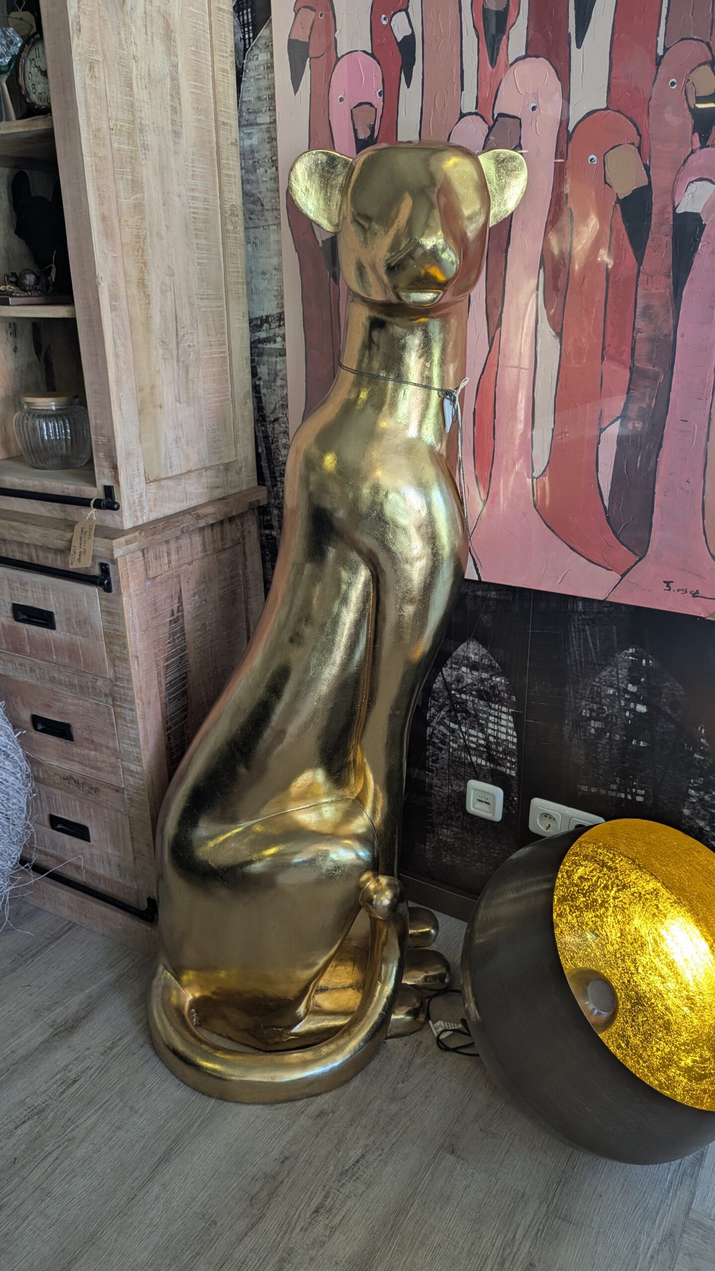 Standfigur, Leopard, gold