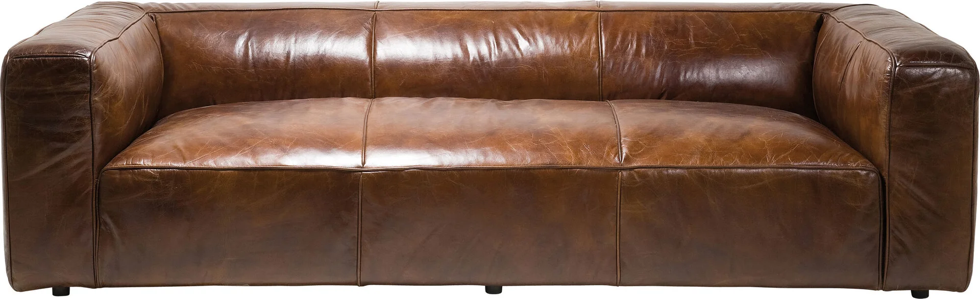 Ledersofa, Dreisitzer, Designer